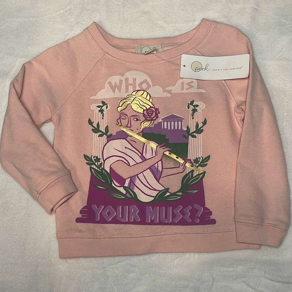 Peek Who is Your Muse Sweatshirt Sz 2T pink NEW